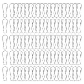 PATIKIL Lanyard Hooks, 240 Pcs 20mm Stainless Steel 304 Spring Snap Hook Metal Clips Clasp for Key Chain Key Rings ID Card Shower Curtain, Silver