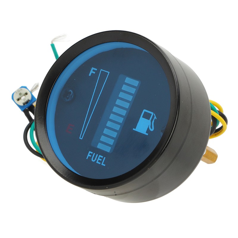 Motorcycle Fuel Level Gauge 52mm Housing Diameter LED Light Display
