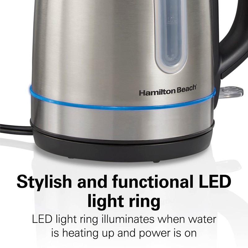 Hamilton Beach Electric Tea Kettle, Water Boiler & Heater, 1.7