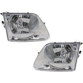 Parts Galaxy 97-03/02 Replacement Headlight For Ford F150 Lightning SVT/Expedition Pair +Bulb