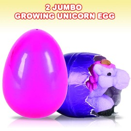 ArtCreativity Huevos de unicornio de crecimiento jumbo, juego de 2, juguetes de unicornio para incubar para niños y niñas, recuerdos de fiesta de cumpleaños de unicornio, juguetes educativos para niños, juguetes divertidos para bañera de agua