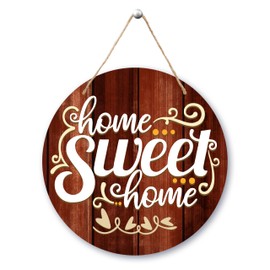 Welcome Door Sign, Home Sweet Home Front Door Decor, Rustic Farmhouse Welcome Sign For Front Door Porch, Round Welcome Door Hanger Sign With Rope, Housewarming Gifts For Women Men -31