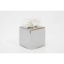 G.V.R. Storage box and dispenser for tissues, made in Italy, made from recyclable ABS, available in various colours, living room, hotel and home. (chrome cube)