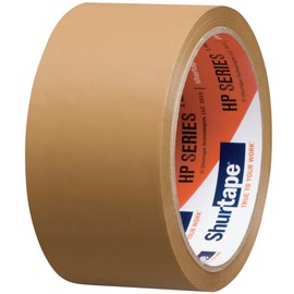 Shurtape HP 200 Medium Duty Hot Melt Shipping and Packaging Tape, For Hand or Automated Sealing, 48mm x 50 Meters per Roll, Tan, 1 Case of 36 Rolls (207213)