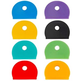 Uniclife 32 PCS Key Cap Covers in 8 Assorted Colors for House Key Label Tags
