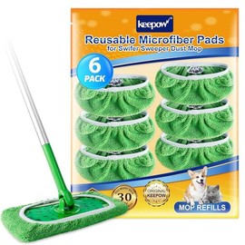 KEEPOW 재사용 청소용 바닥 걸레 드라이 리필 스위핑 패드 습식 스위퍼 가능한 원목 [Mixed Colors10 Pack] KEEPOW Reusable Floor Cleaning Mop Dry Refill Sweeping Pad Wet Sweeper Compatible Wooden [Mixed Colors 10 Pack]