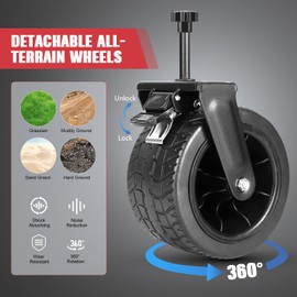 EVLIQUIL Collapsible Foldable Beach Wagon,Folding Wagon Cart with Big Wheels,Utility Grocery All Terrain Wagons carts Foldable with Brakes for Sand Camping Sports Outdoor(Rose Red).