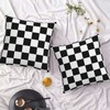 Black and White Checkered Classic Checkerboard Throw Pillow Covers Set
