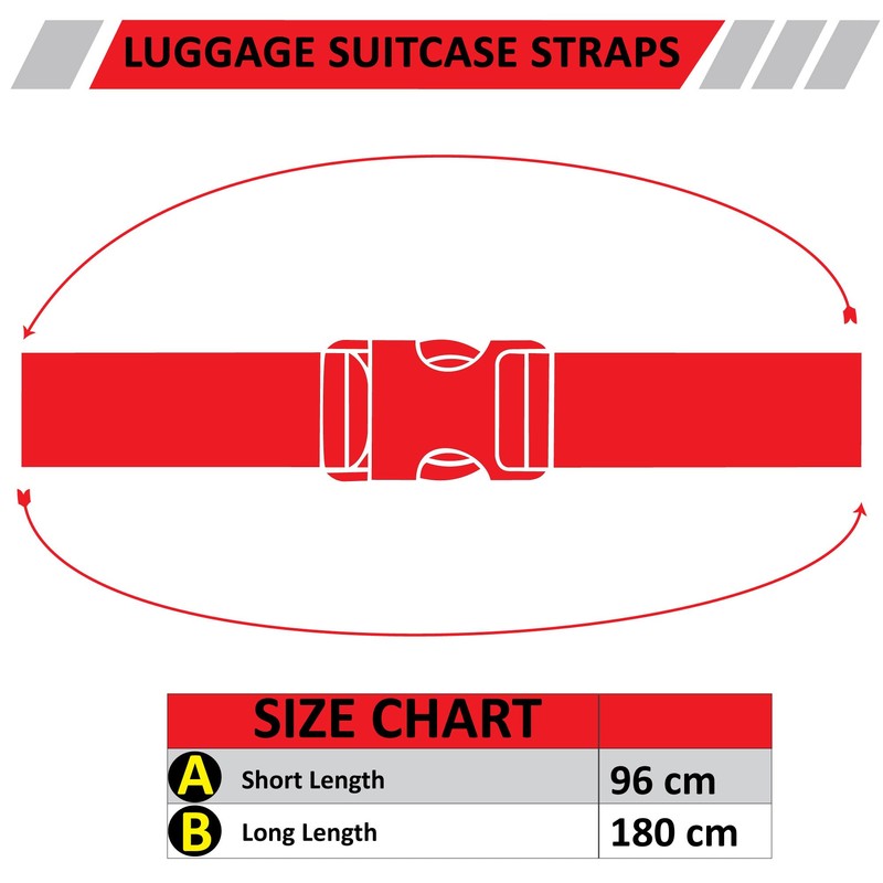 Pair Luggage Straps for Suitcases, Strap Suitcase Belts, Heavy duty