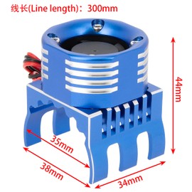 DKKY RC Motor Cooling Fan Heatsink 21000RPM 36mm for Traxxas TRX4 TRX6 Axial SCX10 540 550 1406 1410 1415 1412 Motor (Blue)