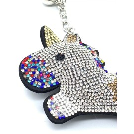Unicorn Bling Unicorn Diamond  Women Keychain Glitter Rainbow Tassel Charm Accessory
