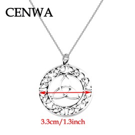 CENWA Celtic Knot Cross Pendant Necklace Claire Fraser Necklace Sassenach Scottish Gift (Cross-Pendant N)