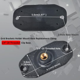 HYS CB/Ham Radio & Scanners Mounting Brackets Holder with Aluminum Ball Adapter with 1/4"-20 Threaded Hole with B Size 1" Ball, Compatible with RAM Mount B Size 1" Ball Components