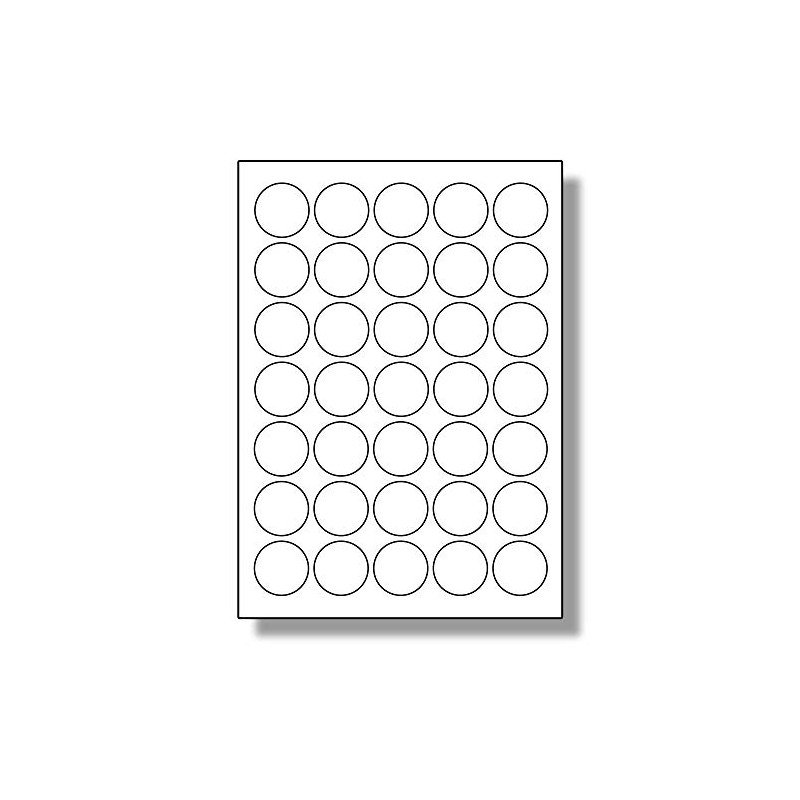 Label Planet® 35 Per Sheet, 5 Sheets (175 Round Labels).