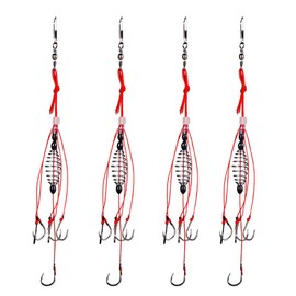 Dyxssm Trap Fishing Hooks Carp Fishing Baits Hook Lure with Fishing Spring Carp Feeder (Pack of 4) (15#)