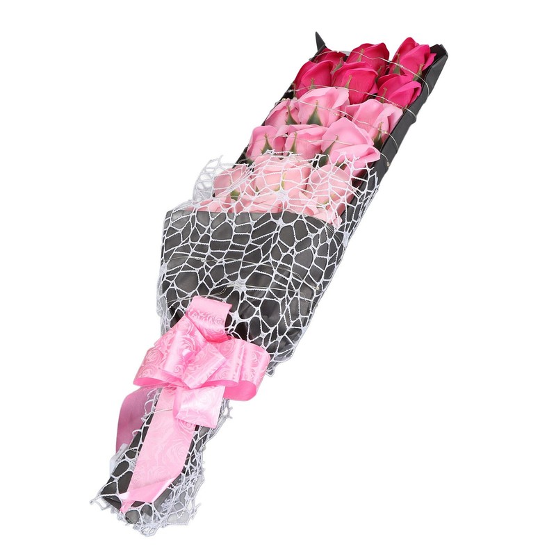 LED Artificial Rose Flowers Fake Roses Bouquet Light Up Forever