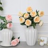 UKELER Artificial Roses 4 Pcs Real Touch Artificial Flowers Champagne