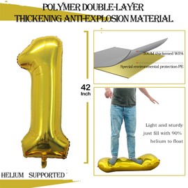 GOER Number 18 Balloons for 18th Birthday Sweet 18 Party Decorations,42 Inch Jumbo Foil Helium 81 Balloons for 81st Birthday Party Decoration (Gold)