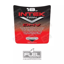 Briggs & Stratton 18 Horsepower Intek Lawnmower Engine Cover Premium Vinyl Decal