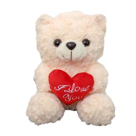Wgxzyq Teddy Bear Stuffed Animal with Rose, Sof Stuffed Teddy Bear Plush Toy, Gifts for Kids (White with Love)