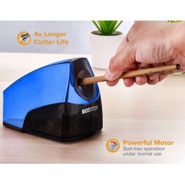Bostitch Metallic Blue Electric Pencil Sharpener Compact Design Powerful Motor