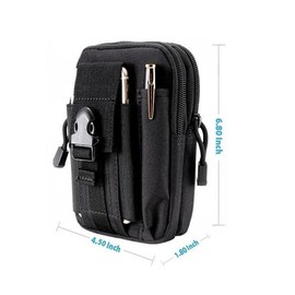Tactical Molle Pouch Bag - EDC Utility Gadget Waist Bag Pack- Camping Hiking Outdoor Gear - Cell Phone Holster Holder - Black