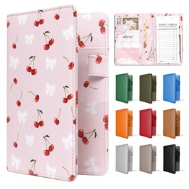 Mymazn Server Books for Waitress Book Waiter Book, Serving Book with Money Pockets, Cute Waitress Accessories Fits Server Apron, Pink Cherry