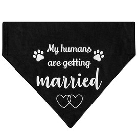 HDGDT My Humans are Getting Married Dog Wedding Bandana Collar, Adjustable Engagement Pet Bandana with Quick Release Buckle & D-Ring for Dogs & Cats