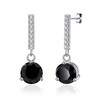 Philip Jones Sterling Silver Black Onyx Gemstone Drop Earrings