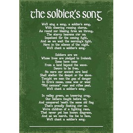 The Soldier's Song, Irish National Anthem Print, Green Wall Art, Historical Patriotic Verse, Size A4