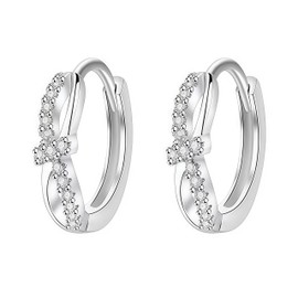 Seova Women's Hoop Earrings, 925 Silver, Earrings, Non-Allergic, Zircon Elegant, Fashion, Simple, Popular, Everyday Use, Valentine's Day, Birthday Gift, Zircon