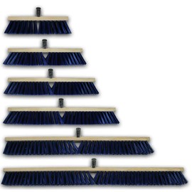 HELO 'K1' Street Broom Head 30 cm Wide with Metal Handle Holder, Strong PET Bristles for Coarse Dirt, Brush Head for Outdoor Use as an Industrial Broom, Workshop Broom or Indoor Broom (without Handle)