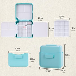 SHIDOW Travel Set Portable Paint Box, Mini Travel Palette, Portable Color Cartridge with Water Bucket, Watercolor Paint Mixing Tray for Storage Container Travel (1Set)
