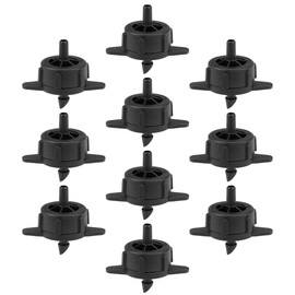 sourcing map Pressure Compensating Dripper 1 GPH 4L/H Emitter for Garden Lawn Drip Irrigation with Barbed Hose Connector Black 10pcs