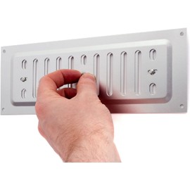 Open & Close Metal Air Vent 9" x 3" Hit & Miss Air Vents Adjustable Flyscreen Vents Ventilator Cover Hit & Miss Air Vent Cover Ventilation Cover for Cupboard Wardrobe Ventilation Pack of 1.