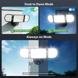 iMaihom 130W Dusk to Dawn Outdoor Lighting,13000LM Flood Lights Outdoor with Remote Control,IP65 Waterproof Lights Fixture,2Modes 3 Adjustable Heads Photocell Light for Garage Patio Yard