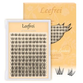 Leefrei Eyelash Clusters 10-18mm Wispy Eyelash Clusters D Curl DIY Lash Extension Natural Lash Clusters Individual Lashes (LF02 Lashes Only)