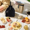 LELE LIFE Insulated Canvas Lunch Bag with Drawstring Wide Open