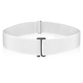 cobee Women Invisible Belt Adjustable Elastic Belt with Flat Buckle No Visible Waist Belt for Jeans Pants Dresses, White