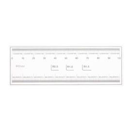 HARFINGTON Film Flexible Ruler 10cm 0.1mm Scale with R Angle PET Plastic Folding Straight Ruler Calibration Soft Ruler Measuring Tool for Factory, Transparent