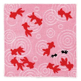 Yamamoto Hitoto Shoten Jacquard Embroidered Towel, Goldfish, A Pink, [3848-A], Taisho Romance, Japanese Pattern, Elegant, Hand Towel, Made in Japan