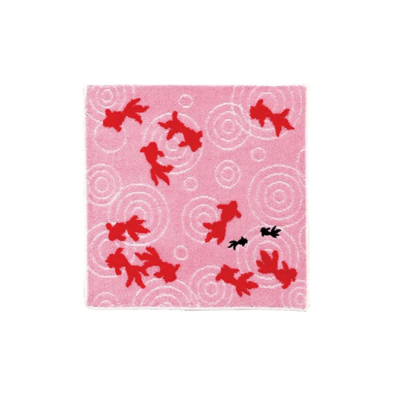 Yamamoto Hitoto Shoten Jacquard Embroidered Towel, Goldfish, A Pink, [3848-A],