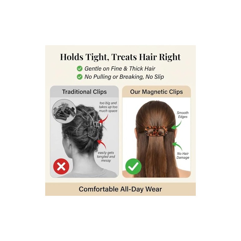 Horquillas para Cabello Mujer, Pinzas Magnéticas para el Cabello para