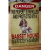 Handmade Property is Protected by Basset Hound Aluminum Sign 8x12