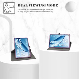 LiuShan Rotating Case for OUKITEL OT11 Tablet, 360° Rotating Stand Function Case for OUKITEL OT11 / OUKITEL OT12 Tablet Android 11 Inch Tablet, Purple