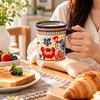 Bohemian Floral Ceramic Coffee Mug for Coffee & Tea –
