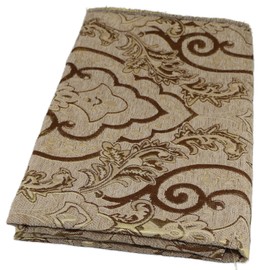 TinaKim Luxury Chenille Damask Upholstery Fabric - Heavy Duty European Floral Textured Fabric for Sofa Slipcovers, Cushion Covers, Ottoman, Chair Seats | Indoor Home Decor (2 Beige, 2 Yard)