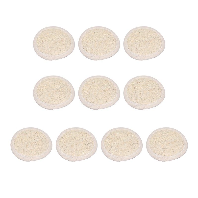 10pcs Loofah Facial Exfoliating Pads Round Shaped Reusable Gentle Scrubbing