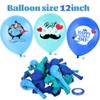 HOWAF 24Pcs Fathers Day Balloons Decorations, Blue Happy Father's Day
