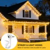 Dreecy 30 Packs White String Light Hooks for Outside, Stainless